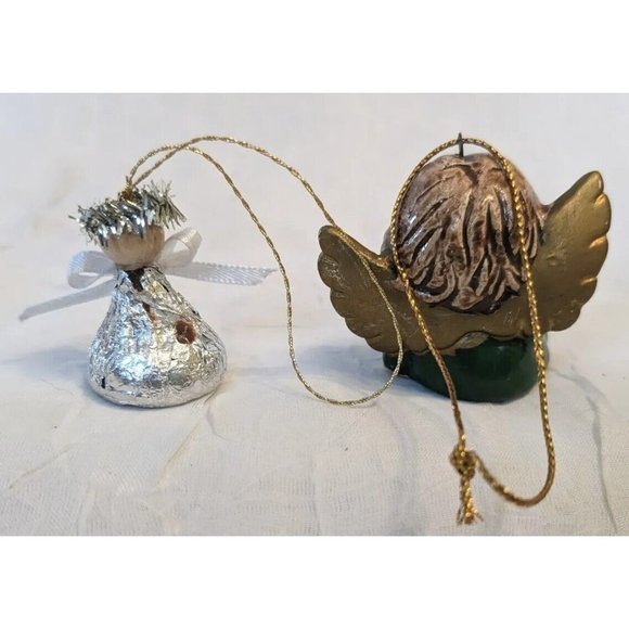 8 Angels Christmas Ornaments Caroler Twirl Around Beaded Knit Ceramic Lot 1976 - Picture 13 of 16